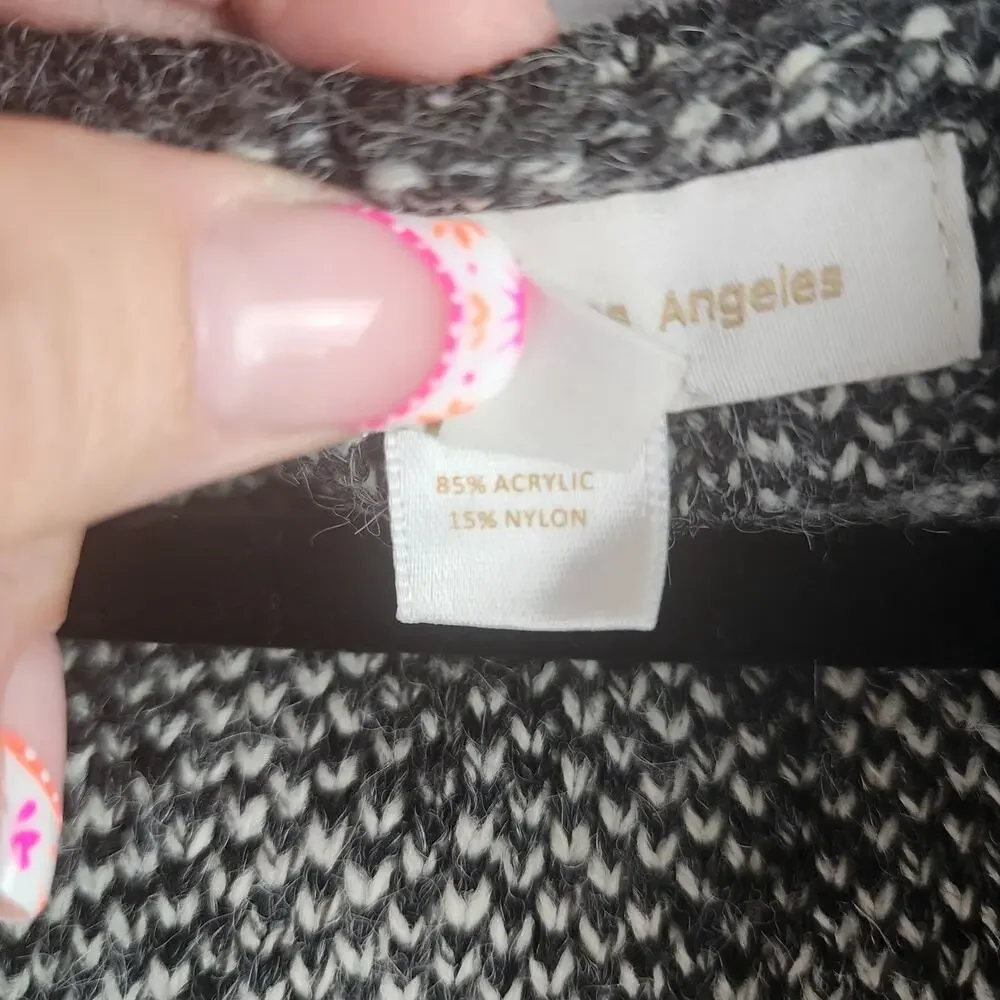 Montreal Cardigan Women's L Aztec/Geometric Plush Soft Black/White Sweater Boho - Picture 3 of 8